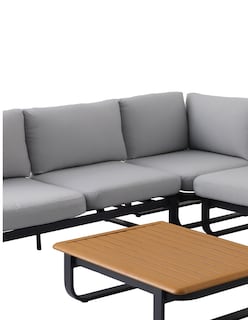 Foto 5 | Naterial Set De Sala Muebles De Jardín: Sofá Esquinero + 1 Mesa Con Cojines, Estructura De Aluminio Para Exter