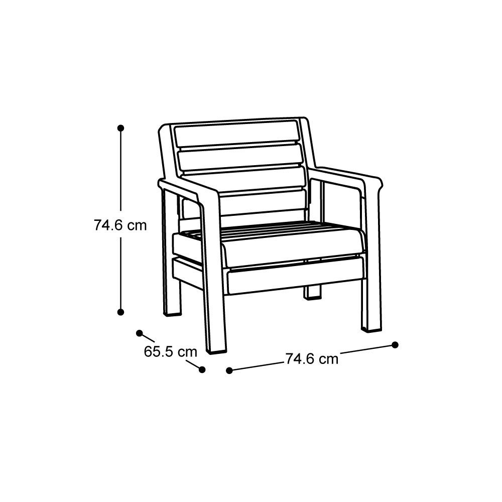 Foto 7 pulgar | Juego Set Sala 4 Puestos Mesa Sillones Sofá Plástico Ideal Interior O Exterior Rimax