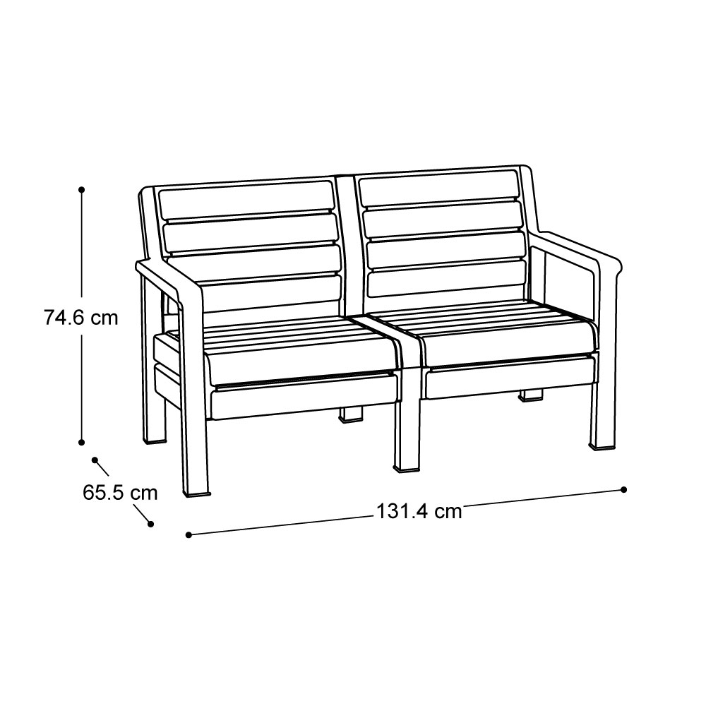 Foto 7 | Juego Set Sala 4 Puestos Mesa Sillones Sofá Plástico Ideal Interior O Exterior Rimax