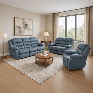 Foto 1 | Sala Modular De 3 Plazas Reclinable Gris 3-2-1 Con 6 Plazas Tela Velvet Sephir Bossa