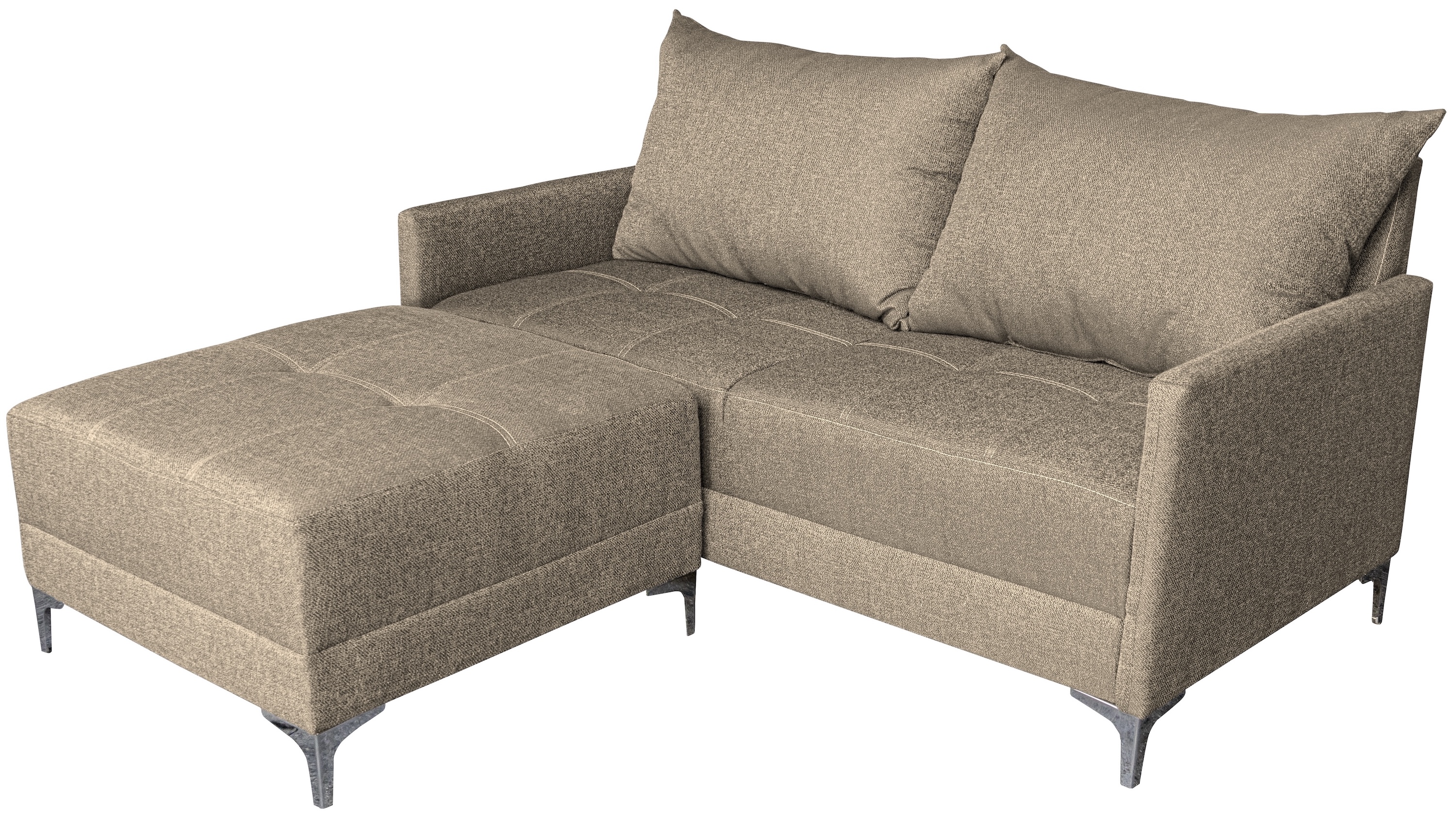 Foto 3 pulgar | Sala Esquinera Modular El Bazar Store Montana Beige 170x155 Cm  Tela Lino Nacional  Love Seat Y Taburete