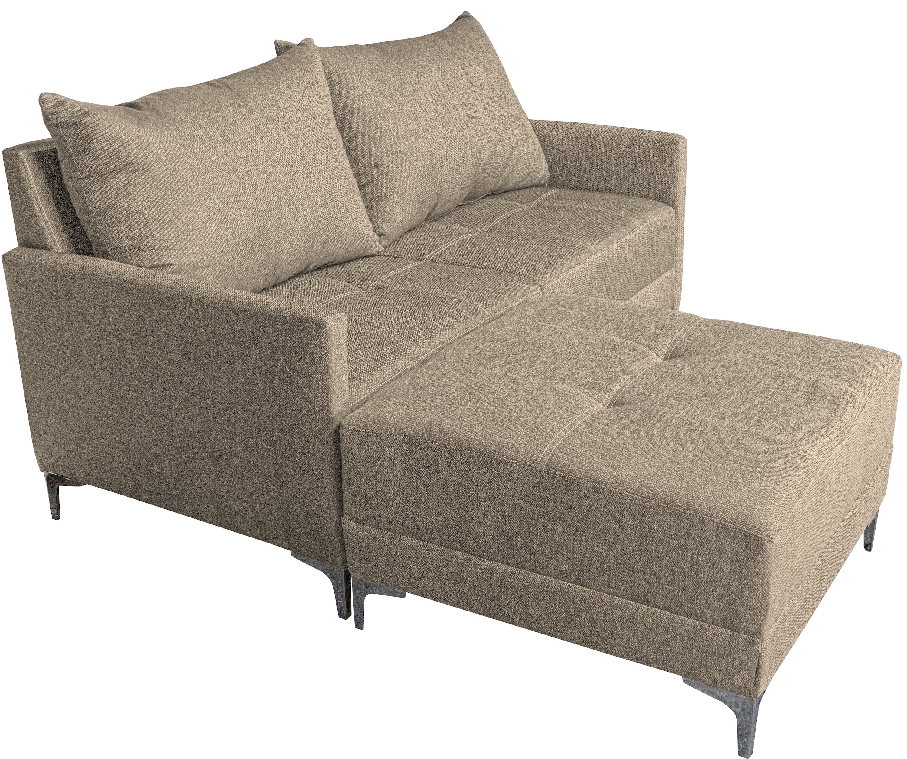 Foto 6 pulgar | Sala Esquinera Modular El Bazar Store Montana Beige 170x155 Cm  Tela Lino Nacional  Love Seat Y Taburete