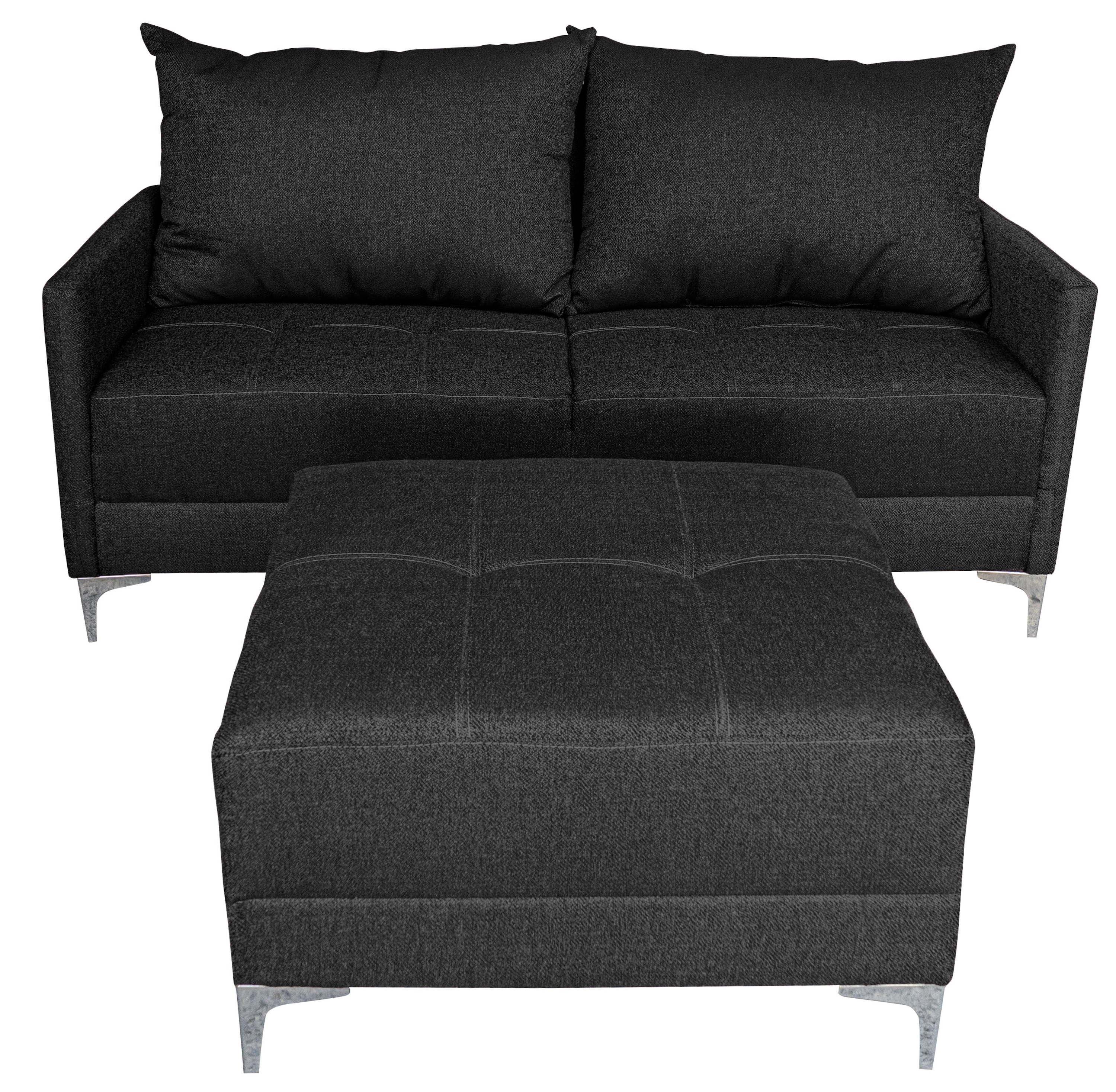 Foto 5 pulgar | Sala Esquinera Modular El Bazar Store Montana Gris Oxford 170x155 Cm  Tela Lino Nacional  Love Seat Y Taburete