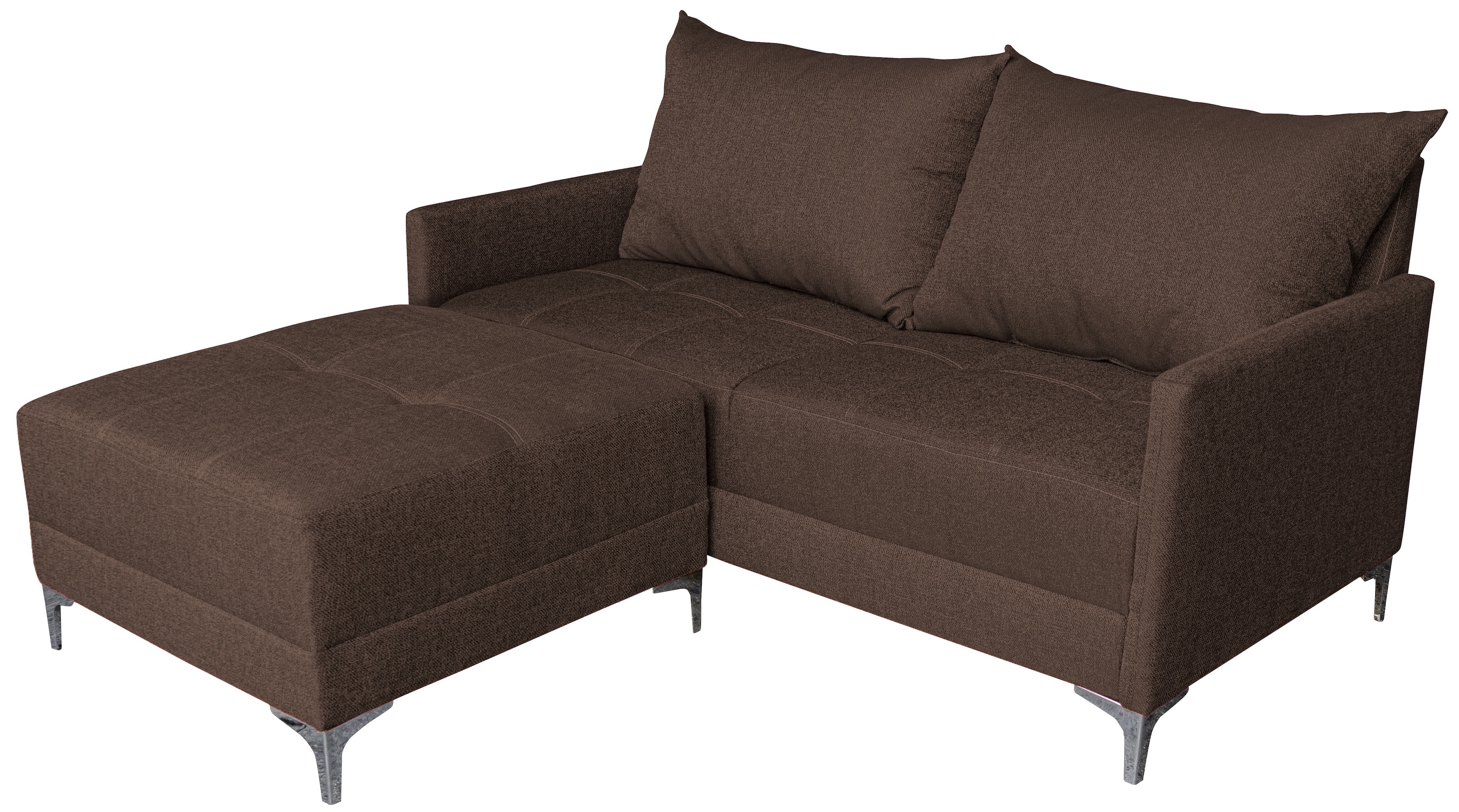 Foto 3 pulgar | Sala Esquinera Modular El Bazar Store Montana Chocolate 170x155 Cm  Tela Lino Nacional. Love Seat Y Taburete
