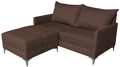 Foto 2 | Sala Esquinera Modular El Bazar Store Montana Chocolate 170x155 Cm Tela Lino Nacional. Love Seat Y Taburete
