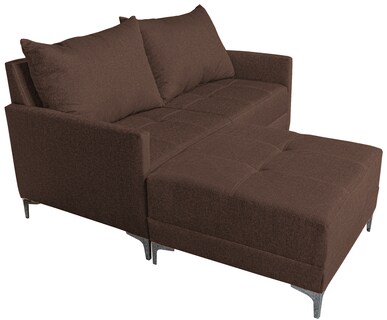 Foto 4 | Sala Esquinera Modular El Bazar Store Montana Chocolate 170x155 Cm Tela Lino Nacional. Love Seat Y Taburete