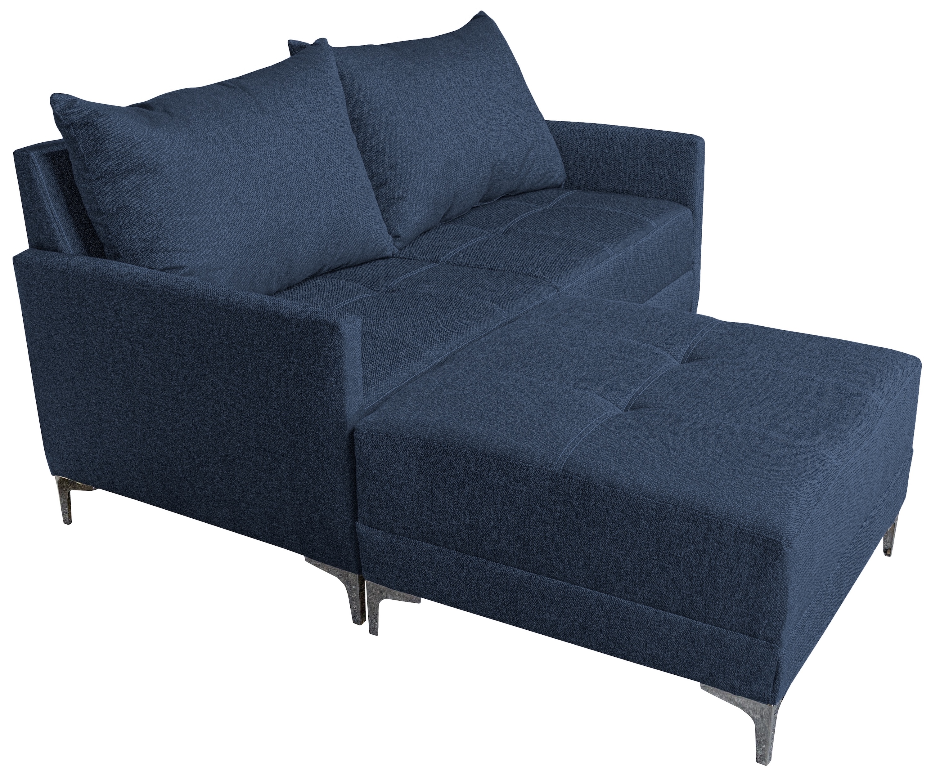 Foto 5 pulgar | Sala Esquinera Modular El Bazar Store Montana Azul Marino 170x155 Cm  Tela Lino Nacional  Love Seat Y Taburete