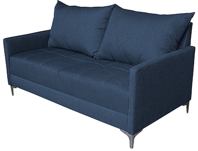 Foto 6 | Sala Esquinera Modular El Bazar Store Montana Azul Marino 170x155 Cm Tela Lino Nacional Love Seat Y Taburete