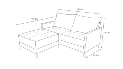 Foto 8 | Sala Esquinera Modular El Bazar Store Montana Azul Marino 170x155 Cm Tela Lino Nacional Love Seat Y Taburete