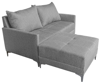 Foto 3 | Sala Esquinera Modular El Bazar Store Montana Gris Plata 170x155 Cm Tela Lino Nacional Love Seat Y Taburete