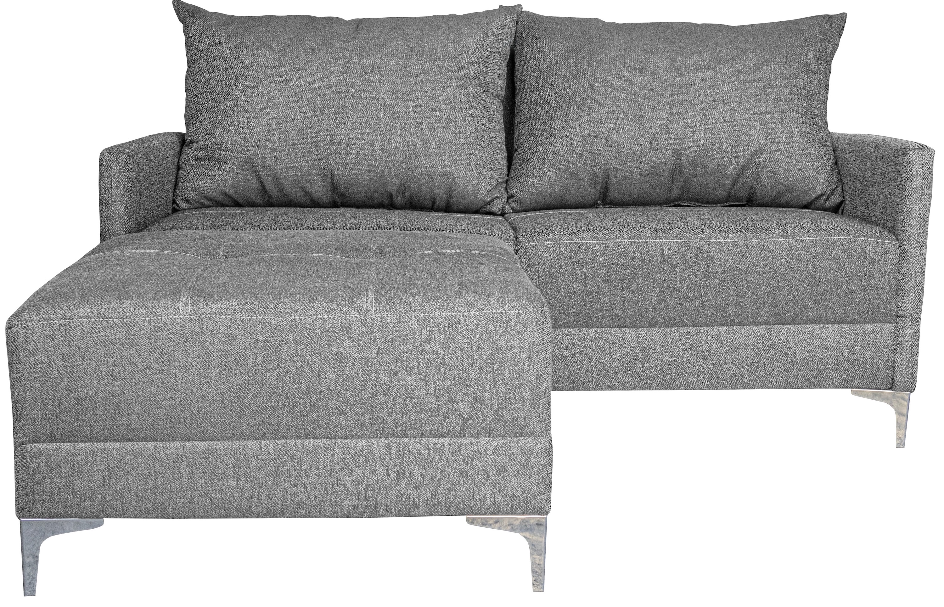 Foto 6 pulgar | Sala Esquinera Modular El Bazar Store Montana Gris Plata 170x155 Cm  Tela Lino Nacional  Love Seat Y Taburete