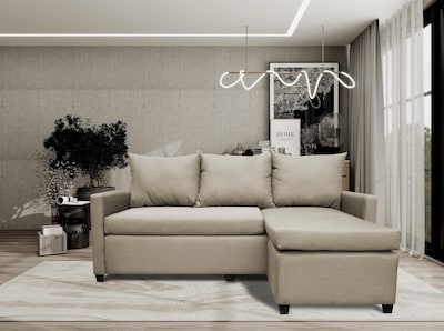 Foto 2 | Sala Esquinera Modular El Bazar Store Vancouver Beige 175x130 Cm Sofa Lado Derecho Ó Izquierdo Económica Tela Lino
