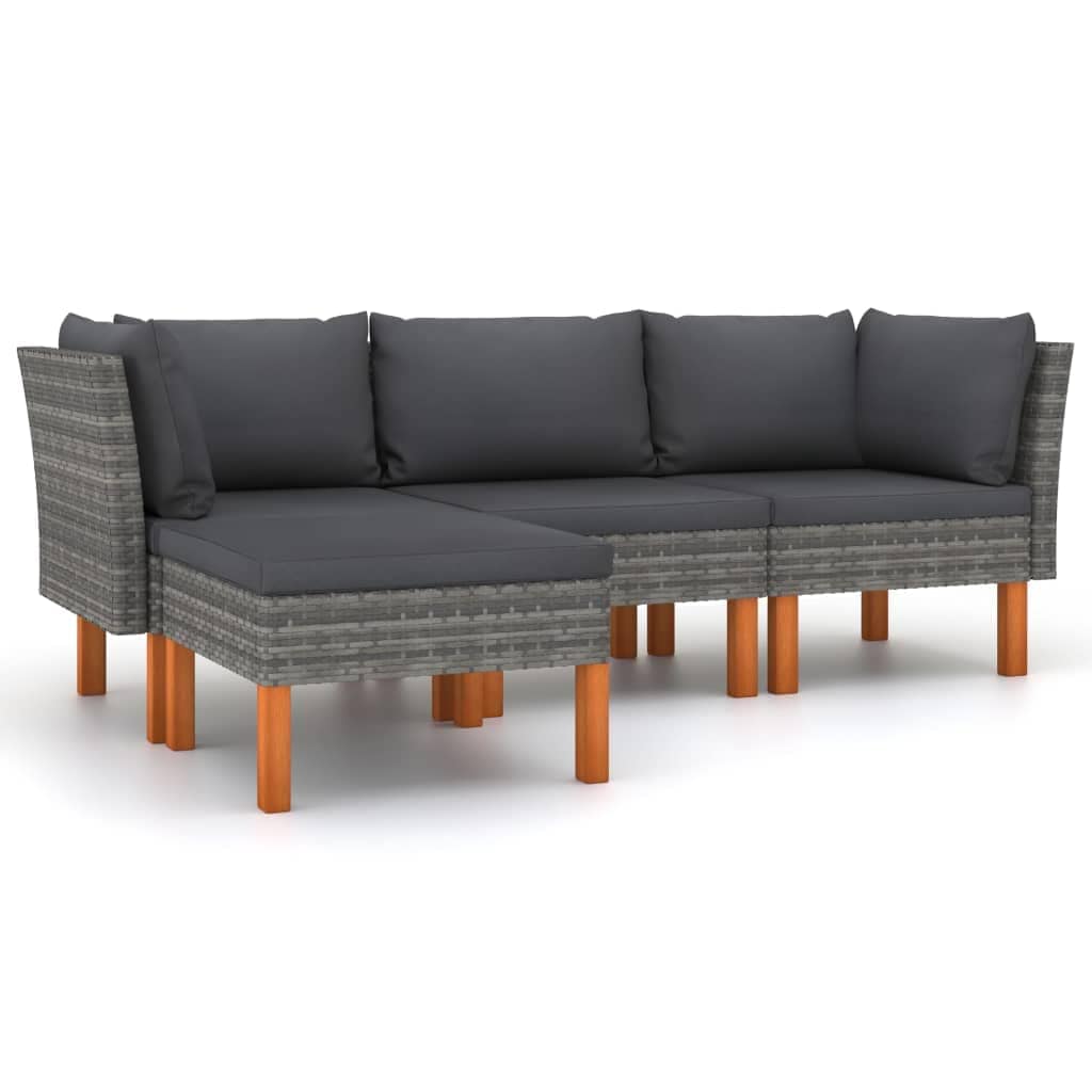 Set De Salón Para Patio Vidaxl Farmhouse Modern  4 Piezas  Gris - Venta Internacional. $8,458