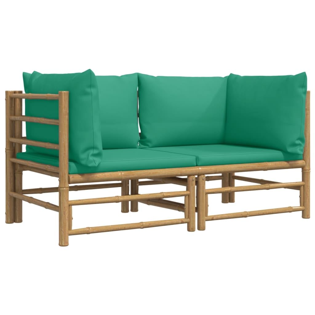 Foto 2 pulgar | Set De Salón Exterior Vidaxl  Sofás Esquineros De Bambú Para Patio  Color Verde - Venta Internacional.