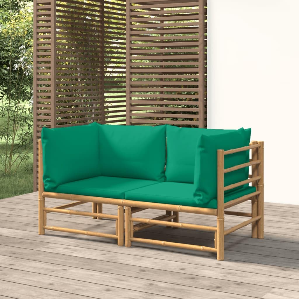 Foto 3 pulgar | Set De Salón Exterior Vidaxl  Sofás Esquineros De Bambú Para Patio  Color Verde - Venta Internacional.
