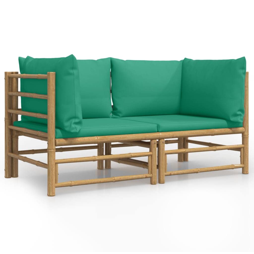 Foto 4 pulgar | Set De Salón Exterior Vidaxl  Sofás Esquineros De Bambú Para Patio  Color Verde - Venta Internacional.