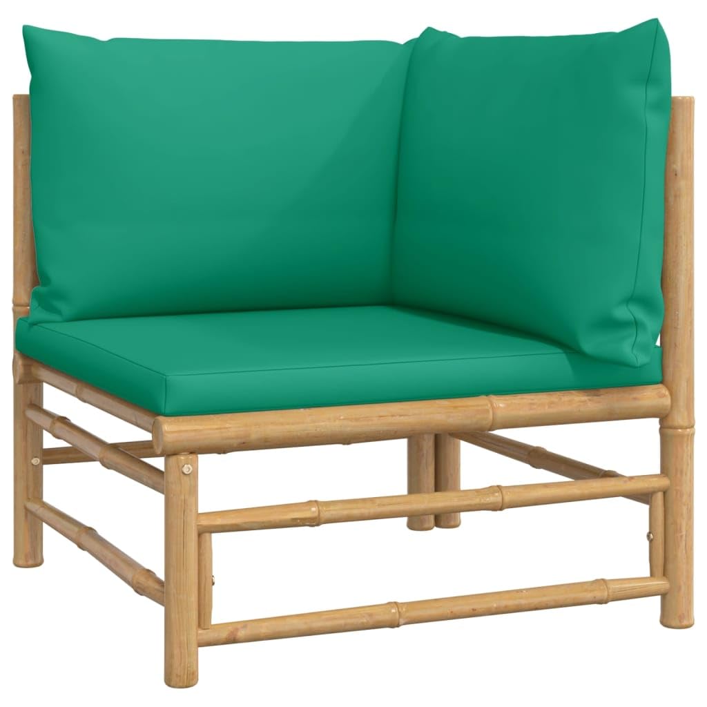 Foto 6 pulgar | Set De Salón Exterior Vidaxl  Sofás Esquineros De Bambú Para Patio  Color Verde - Venta Internacional.