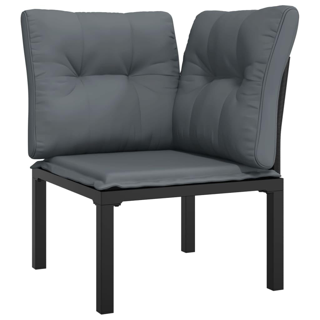 Foto 5 pulgar | Set Patio Lounge Vidaxl De 5 Piezas De Poliratán Negro Y Gris - Venta Internacional.