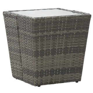 Foto 2 | Mesa De Té Vidaxl Outdoor Compacta De Poliratán Gris Con Tapa De Cristal - Venta Internacional.