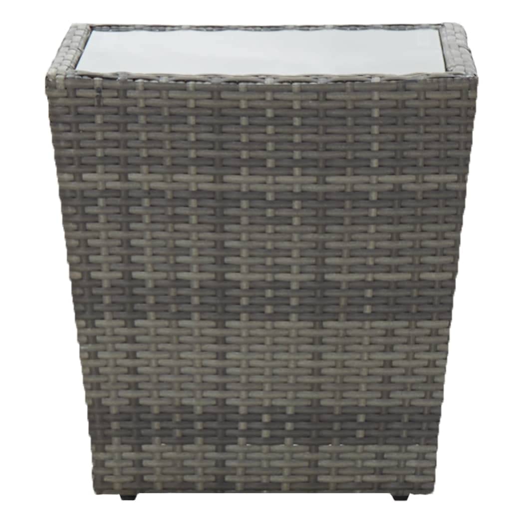 Foto 4 pulgar | Mesa De Té Vidaxl Outdoor Compacta De Poliratán Gris Con Tapa De Cristal - Venta Internacional.