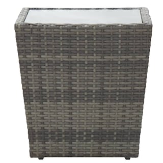 Foto 3 | Mesa De Té Vidaxl Outdoor Compacta De Poliratán Gris Con Tapa De Cristal - Venta Internacional.