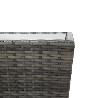 Foto 6 | Mesa De Té Vidaxl Outdoor Compacta De Poliratán Gris Con Tapa De Cristal - Venta Internacional.