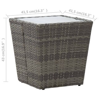 Foto 7 | Mesa De Té Vidaxl Outdoor Compacta De Poliratán Gris Con Tapa De Cristal - Venta Internacional.