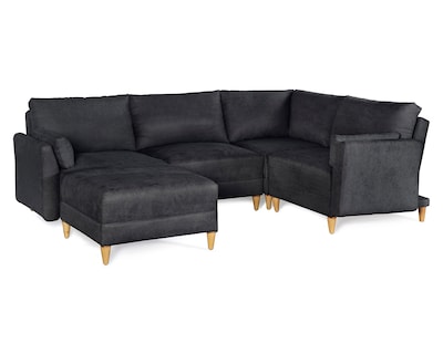 Foto 3 | Sala De 5 Modúlos Makora Everyn Con Memory Foam Color Negro Chenille Respaldo Reclinable De 3 Posiciones