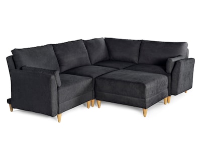 Foto 5 | Sala De 5 Modúlos Makora Everyn Con Memory Foam Color Negro Chenille Respaldo Reclinable De 3 Posiciones