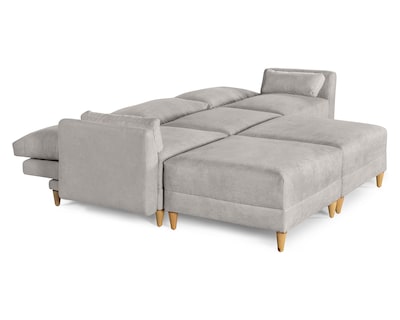Foto 4 | Sala De 5 Modúlos Makora Everyn Con Memory Foam Color Gris Claro Chenille Respaldo Reclinable De 3 Posiciones