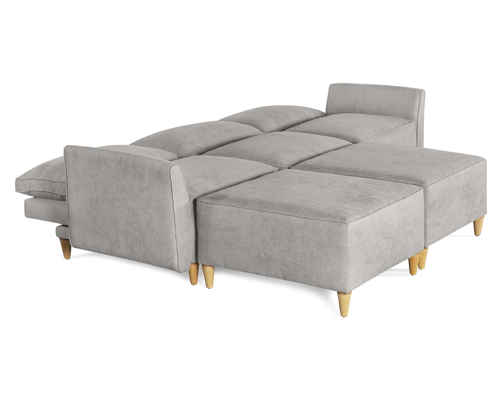 Foto 4 pulgar | Sala De 5 Módulos Makora Morelli Con Memory Foam Color Gris Claro Chenille Respaldo Reclinable De 3 Posiciones