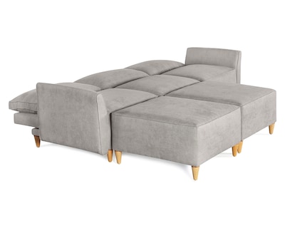 Foto 3 | Sala De 5 Módulos Makora Morelli Con Memory Foam Color Gris Claro Chenille Respaldo Reclinable De 3 Posiciones