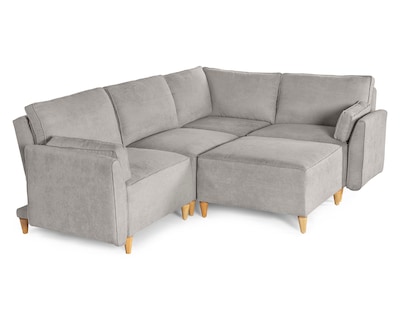 Foto 4 | Sala De 5 Módulos Makora Morelli Con Memory Foam Color Gris Claro Chenille Respaldo Reclinable De 3 Posiciones