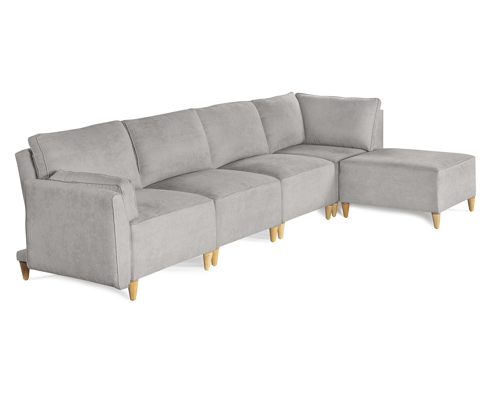 Foto 6 pulgar | Sala De 5 Módulos Makora Morelli Con Memory Foam Color Gris Claro Chenille Respaldo Reclinable De 3 Posiciones