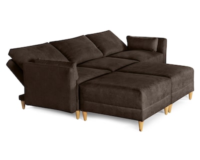 Foto 3 | Sala De 5 Modúlos Makora Everyn Con Memory Foam Color Chocolate Chenille Respaldo Reclinable De 3 Posiciones