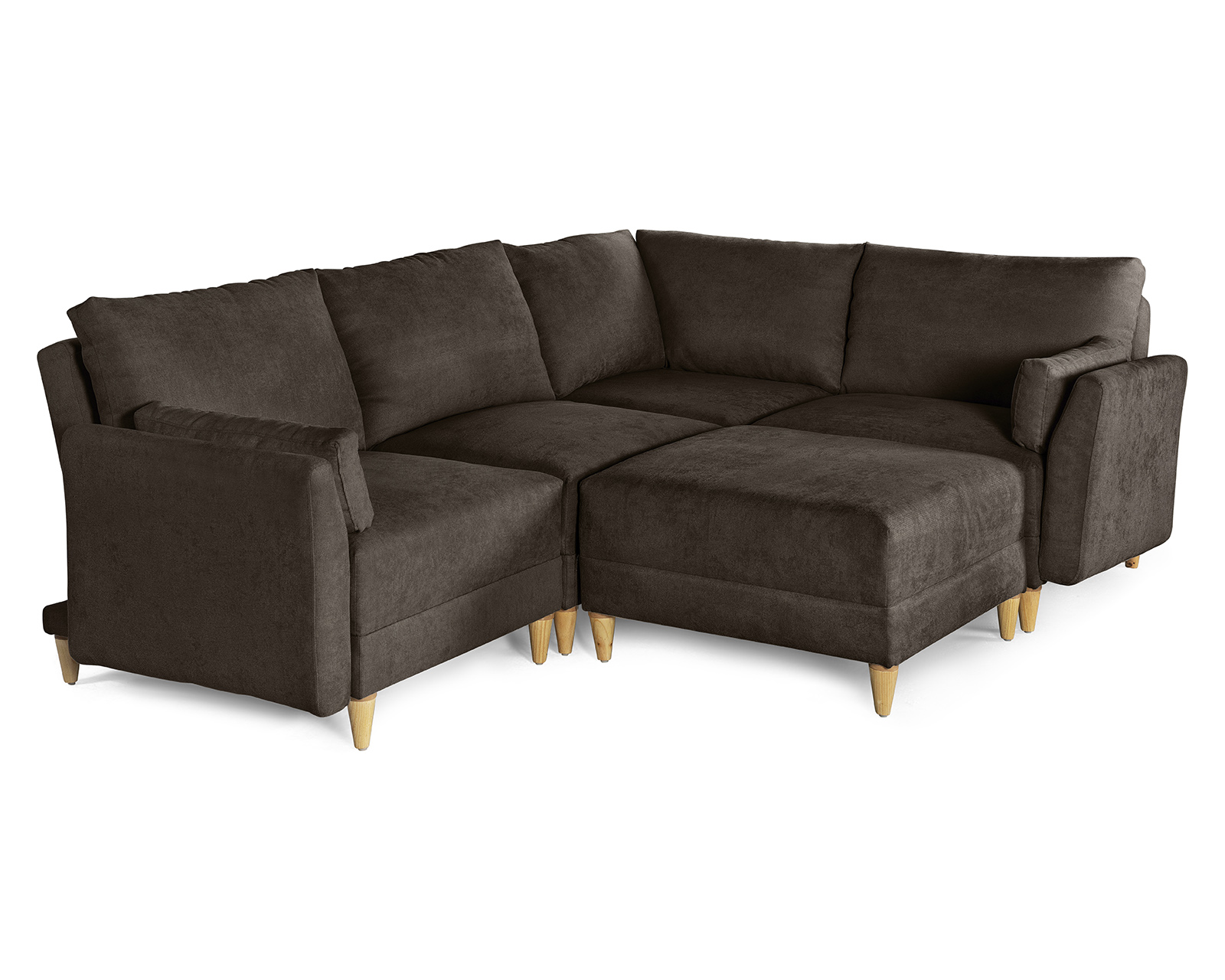 Foto 5 pulgar | Sala De 5 Modúlos Makora Everyn Con Memory Foam Color Chocolate Chenille Respaldo Reclinable De 3 Posiciones