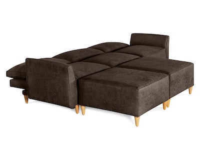 Foto 3 | Sala De 5 Módulos Makora Morelli Con Memory Foam Color Chocolate Chenille Respaldo Reclinable De 3 Posiciones