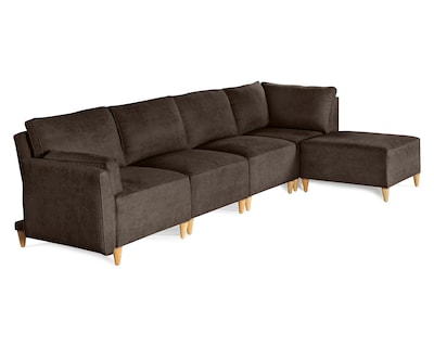 Foto 4 | Sala De 5 Módulos Makora Morelli Con Memory Foam Color Chocolate Chenille Respaldo Reclinable De 3 Posiciones