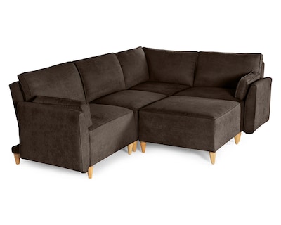 Foto 5 | Sala De 5 Módulos Makora Morelli Con Memory Foam Color Chocolate Chenille Respaldo Reclinable De 3 Posiciones