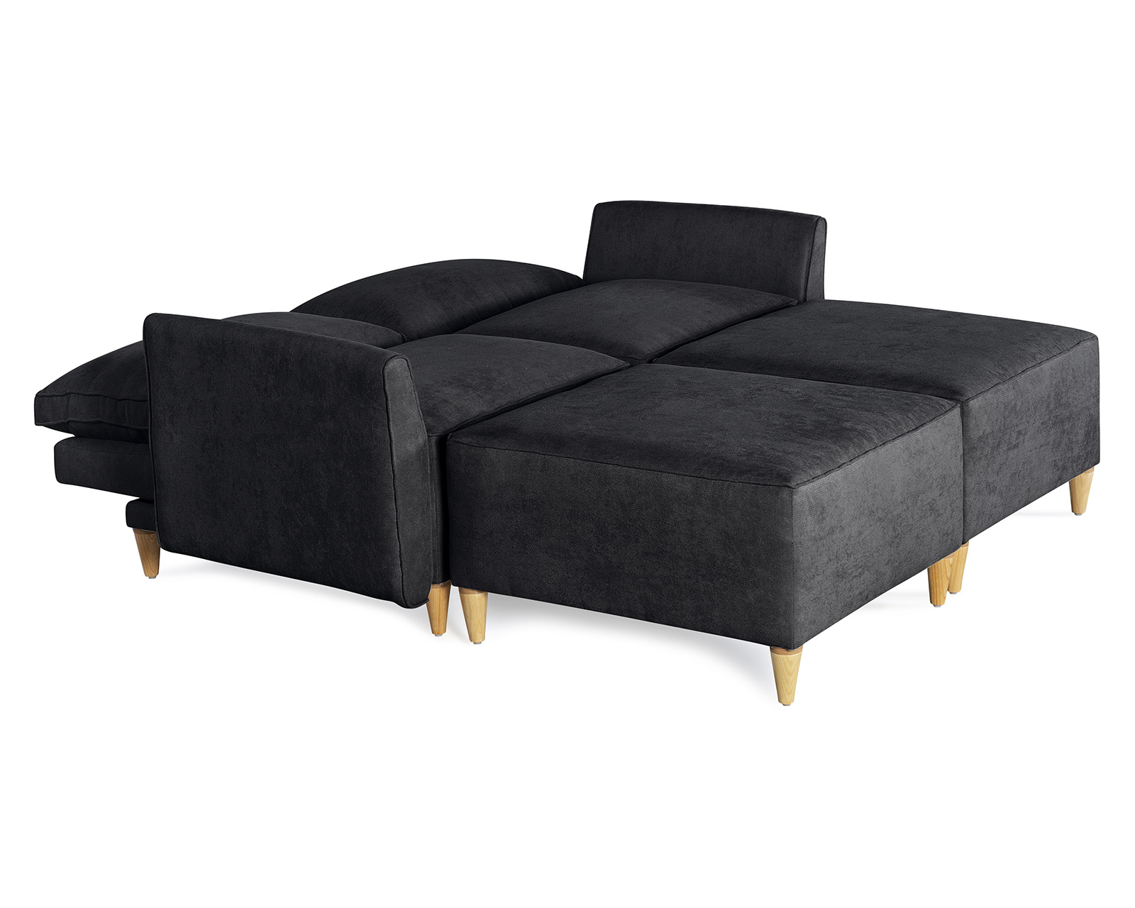 Foto 5 pulgar | Sala De 4 Módulos Makora Morelli Con Memory Foam Color Negro Chenille Respaldo Reclinable De 3 Posiciones