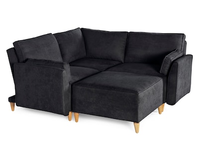 Foto 5 | Sala De 4 Módulos Makora Morelli Con Memory Foam Color Negro Chenille Respaldo Reclinable De 3 Posiciones