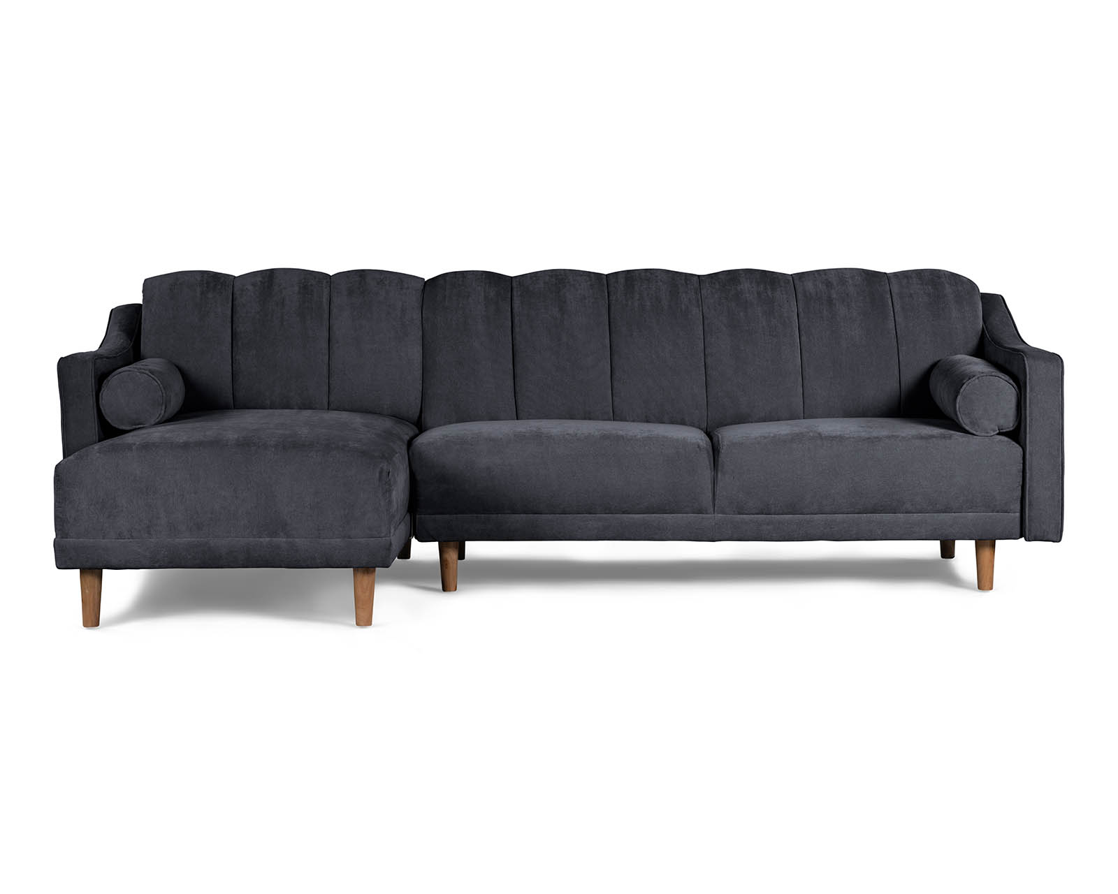 Sala Modular Sofá Cama Reversible de Velvet Gris Oxford Modelo Scotch
