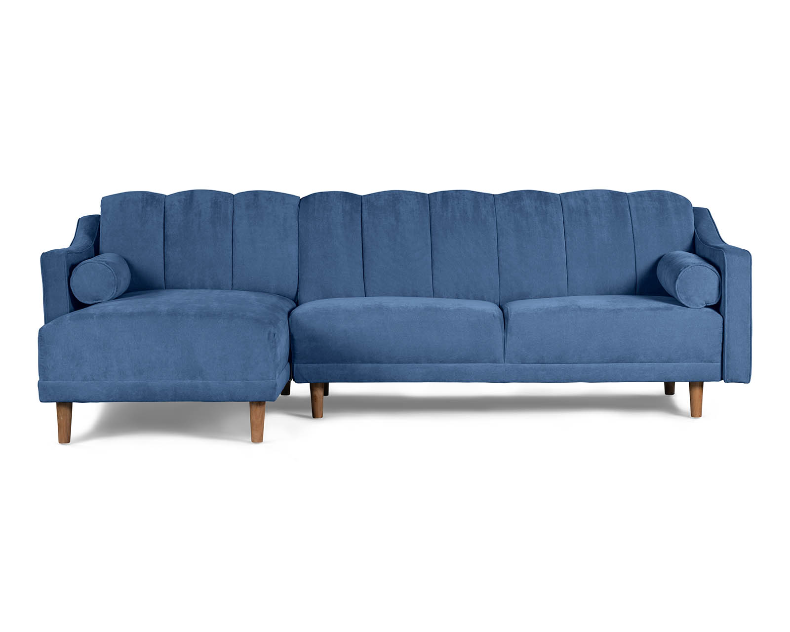 Sala Modular Sofá Cama Reversible de Velvet Azul Modelo Scotch
