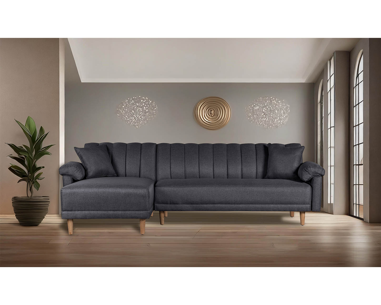 Foto 2 pulgar | Sala Modular Makora Sampeiro Con Tecnología Beehive Airflex Foam Reversible Gris Oxford