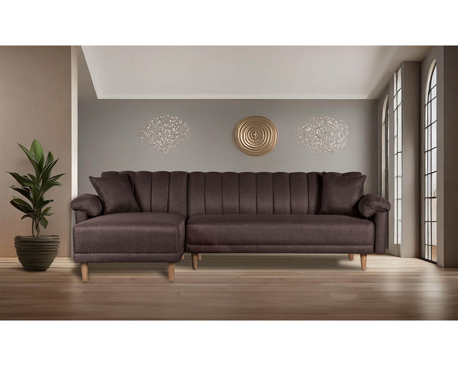 Foto 1 | Sala Modular Makora Sampeiro Con Tecnología Beehive Airflex Foam Reversible Chocolate