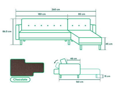 Foto 7 | Sala Modular Makora Sampeiro Con Tecnología Beehive Airflex Foam Reversible Chocolate