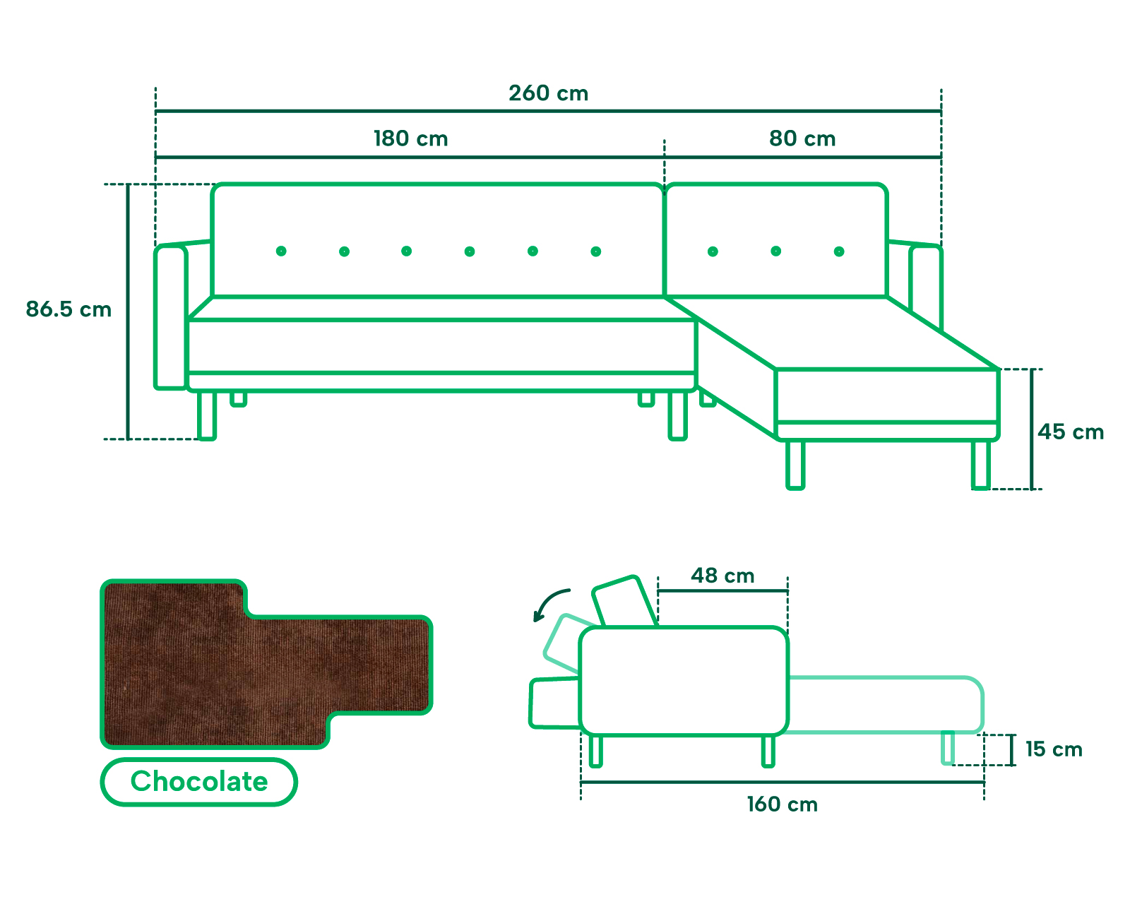 Foto 8 pulgar | Sala Modular Makora Scotch Con Tecnología Beehive Airflex Foam Reversible Chocolate