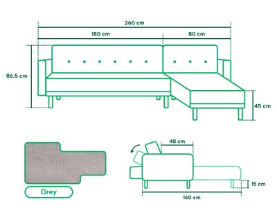 Foto 7 | Sala Modular Makora Sampeiro Gris Claro