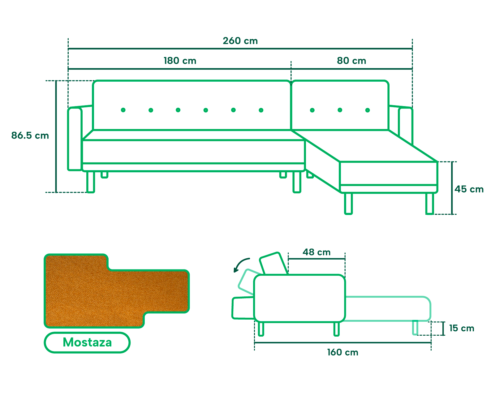 Foto 7 | Sala Modular Makora Sampeiro Mostaza