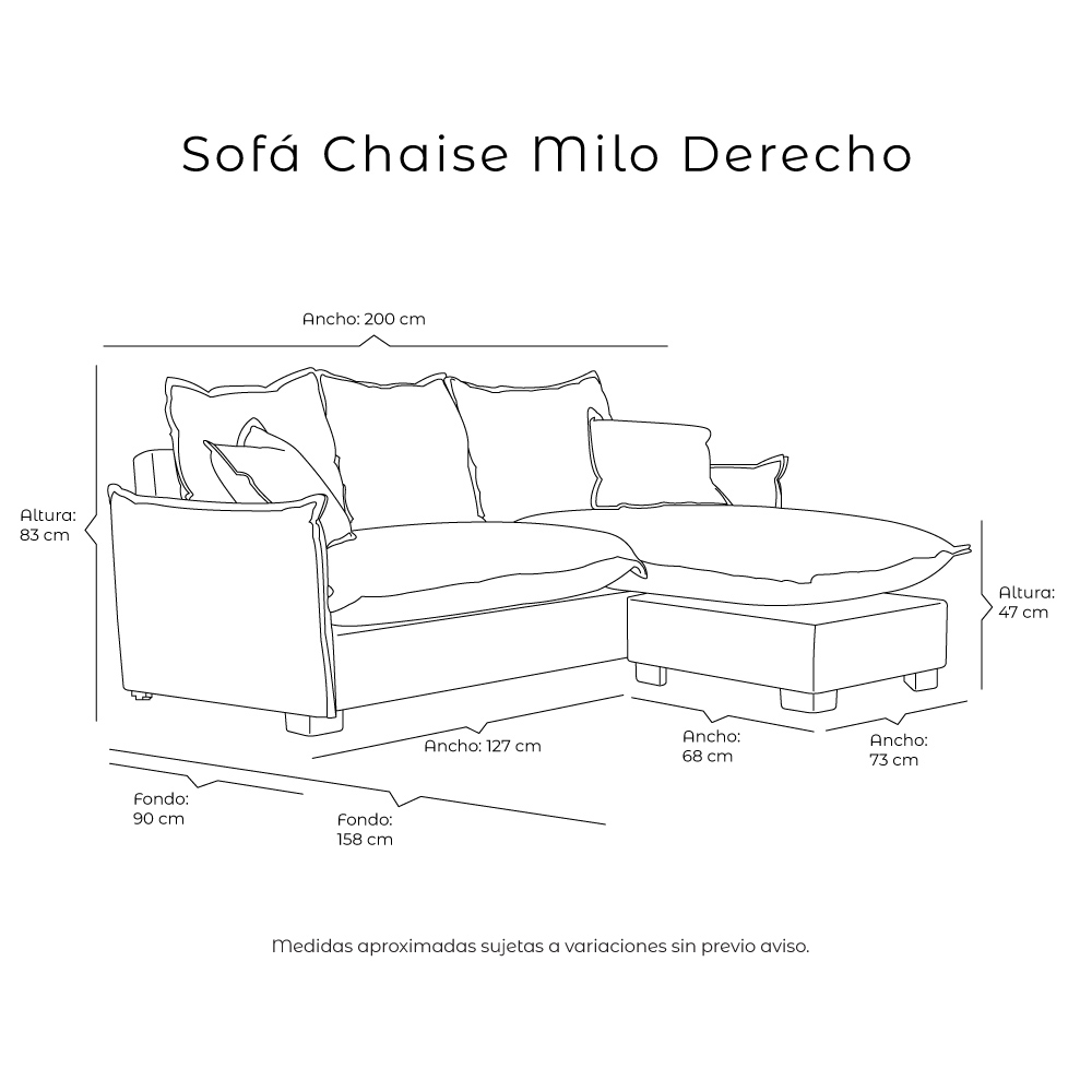 Foto 7 | Sofá Chaise Dicasa Milo Color Gris Oscuro